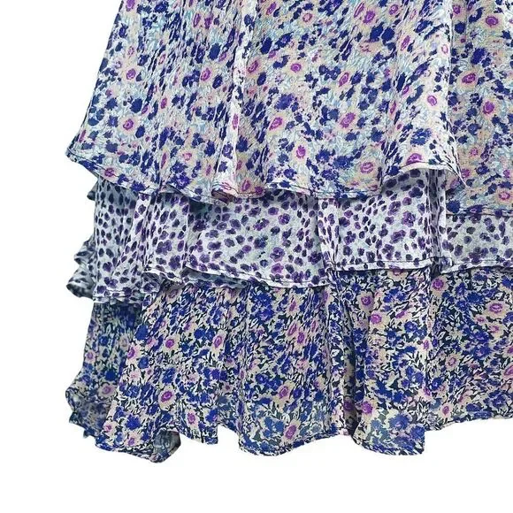 Joie Tiered Floral Silk Skirt Cottagecore Feminine - Picture 3 of 7